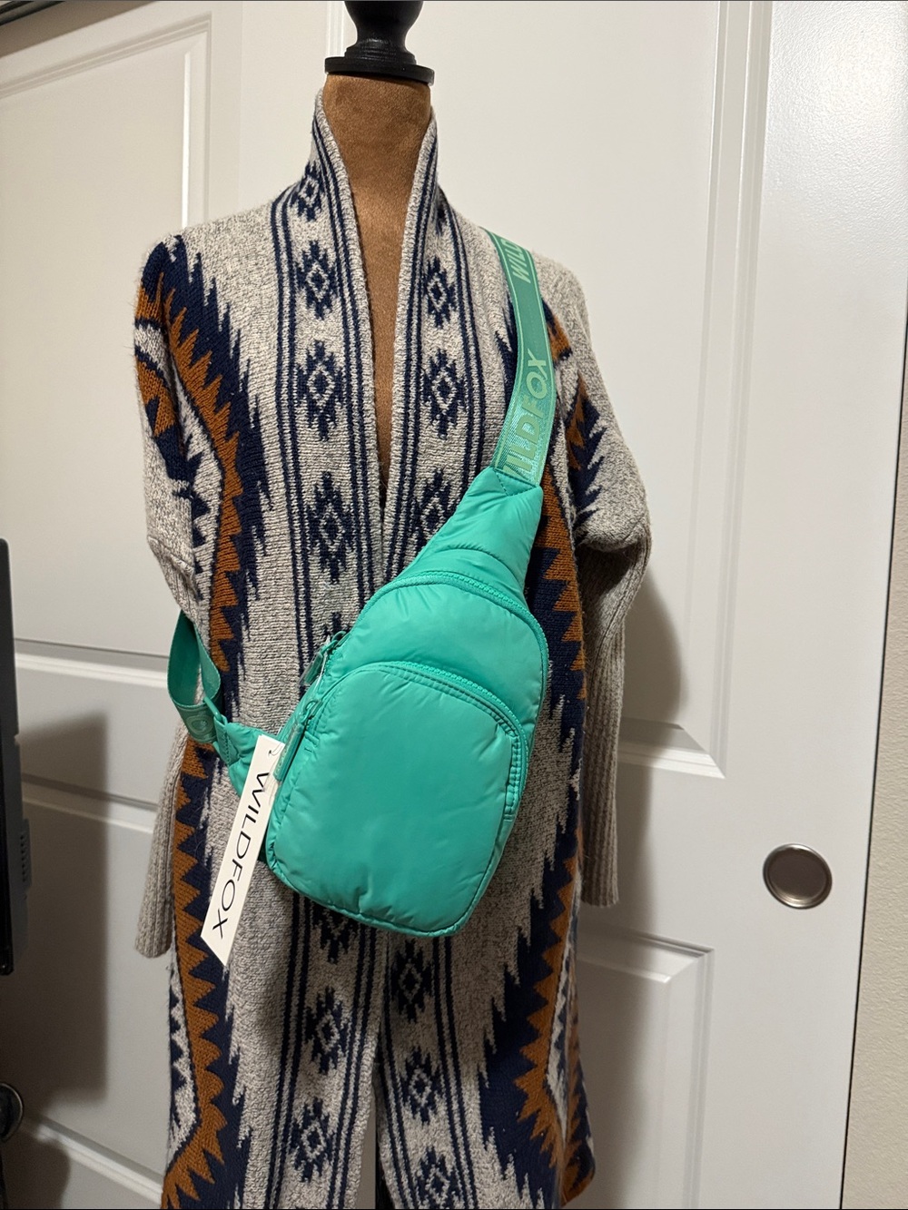 NWT! Wildfox Teal/Turquoise Sling Crossbody Bag